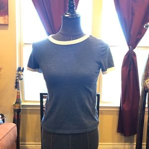 Blue and White Crew Neck